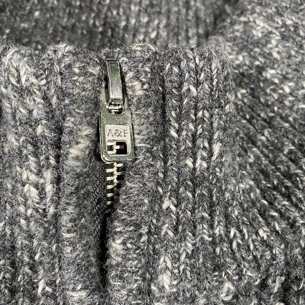 Abercrombie & Fitch Men’s XL Tall 1/4 Zip Mock Neck Sweater Grandpa Oversized - Picture 4 of 8